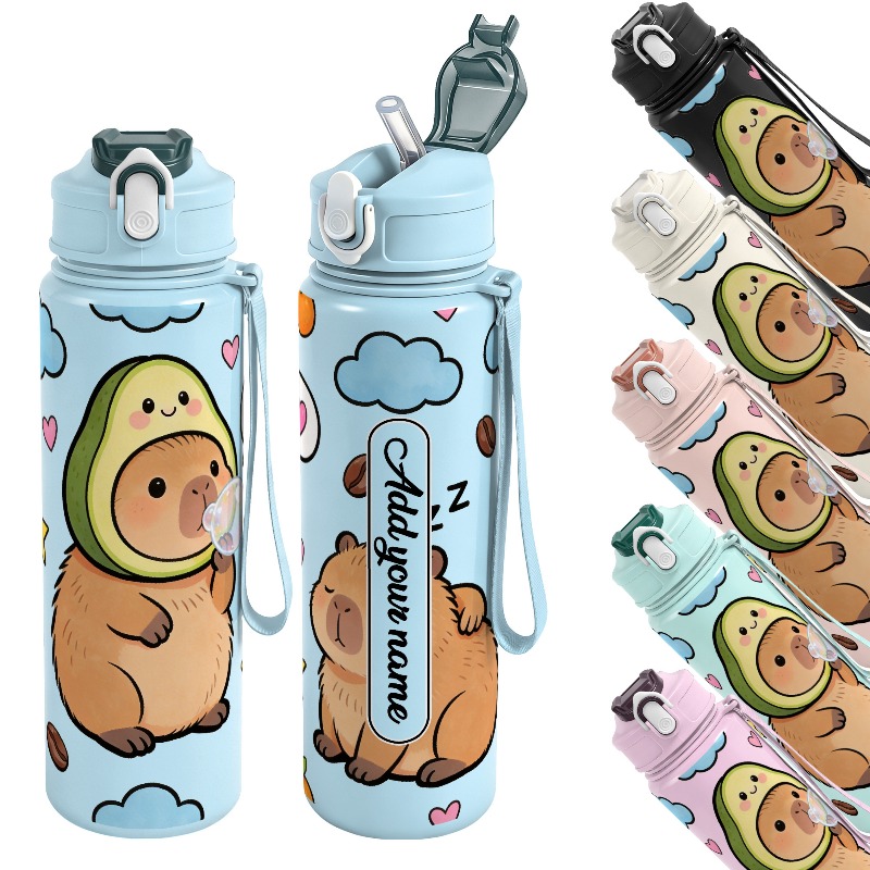 Reusable Straw - 750ml 용량의 맞춤형 이름이 새겨진 귀여운