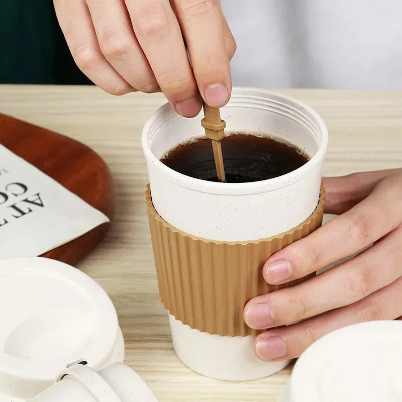 뚜껑이 달린 커피 컵 밀 빨대, 재사용 가능한 휴대용  - Reusable Straw 리뷰 및 가격